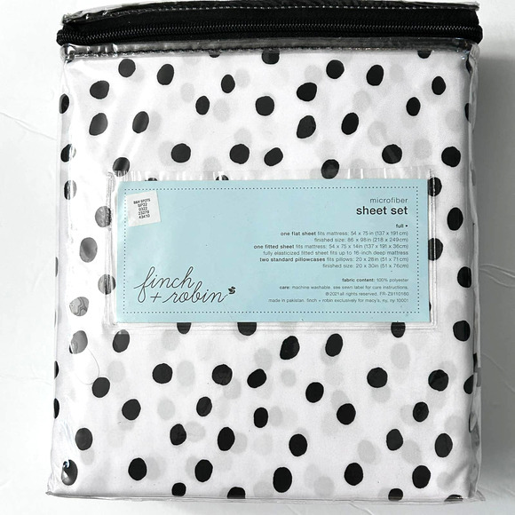 Finch + Robin Microfiber Sheet Set Sz Full Polka Dots Graphic - Picture 5 of 6